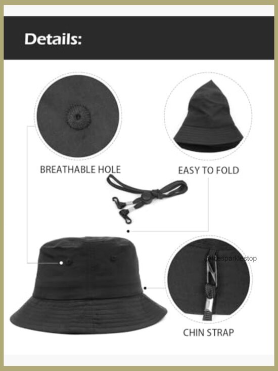 Quick-Dry Polyester Bucket Hat With Chin Strap Packable Sun Hat main image 5
